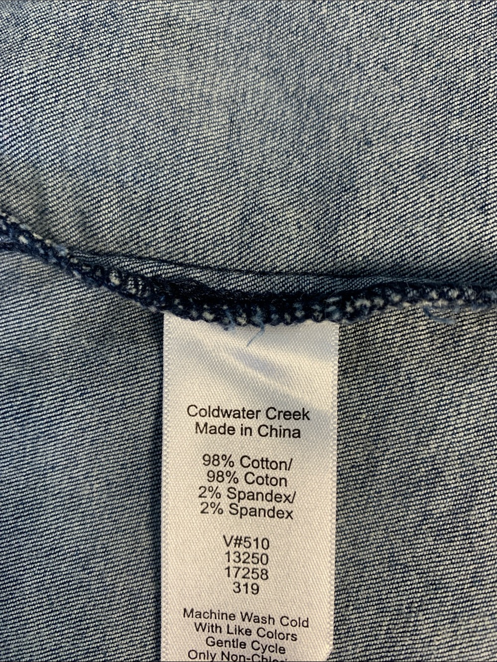 Women Coldwater Creek Indigo Denim Snap-Down Shirt - Casual Chest-Pocket Style - Picture 6 of 8